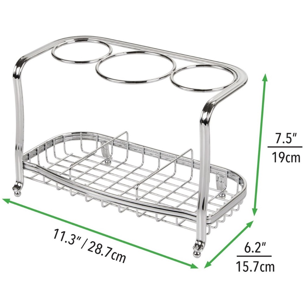 Silver Metal Bathroom Organizer